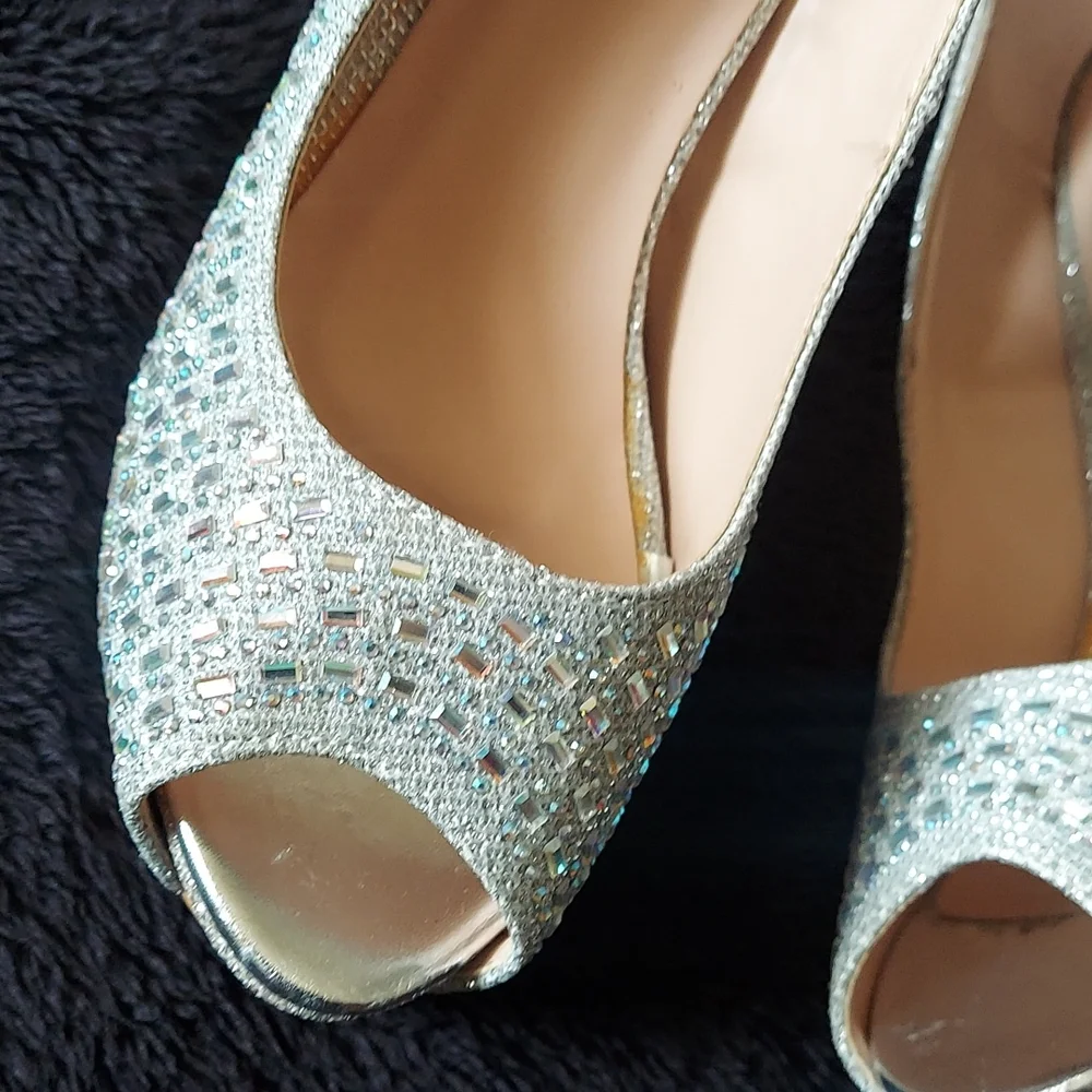 Embellished peep toe platform 10